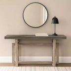 Console-buffet Royal Hampton Artisan de 59 po avec base géométrique entrelacée