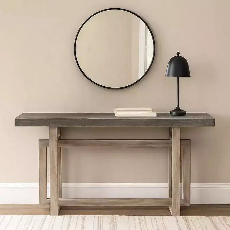 Console-buffet Royal Hampton Artisan de 59 po avec base géométrique entrelacée