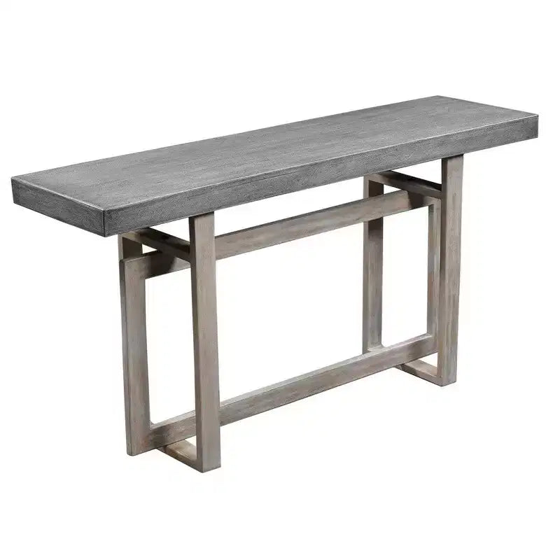 Console-buffet Royal Hampton Artisan de 59 po avec base géométrique entrelacée