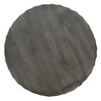 Table basse Royal Hampton Val de 34 pouces en manguier sculpté à la main, forme de tambour rond martelé, nid d'abeille,