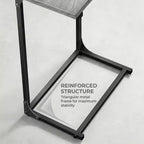 Table d'appoint en C, table de canapé en C, table de canapé à structure métallique, grande table de canapé pour le salon, la chambre et le bureau à domicile