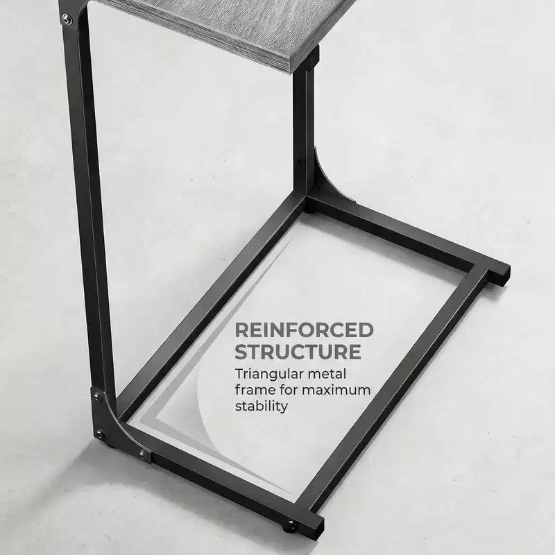 Table d'appoint en C, table de canapé en C, table de canapé à structure métallique, grande table de canapé pour le salon, la chambre et le bureau à domicile