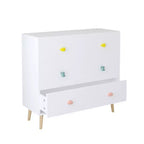 Commode de rangement Whisen à 3 tiroirs avec glissières européennes et poignées dessin animé, conception anti-basculement, utilisation comme commode, table de chevet