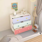 Commode de rangement Whisen à 3 tiroirs avec glissières européennes et poignées dessin animé, conception anti-basculement, utilisation comme commode, table de chevet