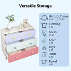 Commode de rangement Whisen à 3 tiroirs avec glissières européennes et poignées dessin animé, conception anti-basculement, utilisation comme commode, table de chevet
