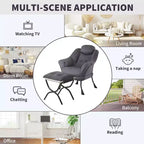 Fauteuil paresseux avec ottoman, Chaise de lecture moderne, Housse amovible et lavable, Soutien ergonomique, pour Chambre, Salon