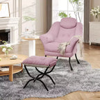 Fauteuil paresseux avec ottoman, Chaise de lecture moderne, Housse amovible et lavable, Soutien ergonomique, pour Chambre, Salon