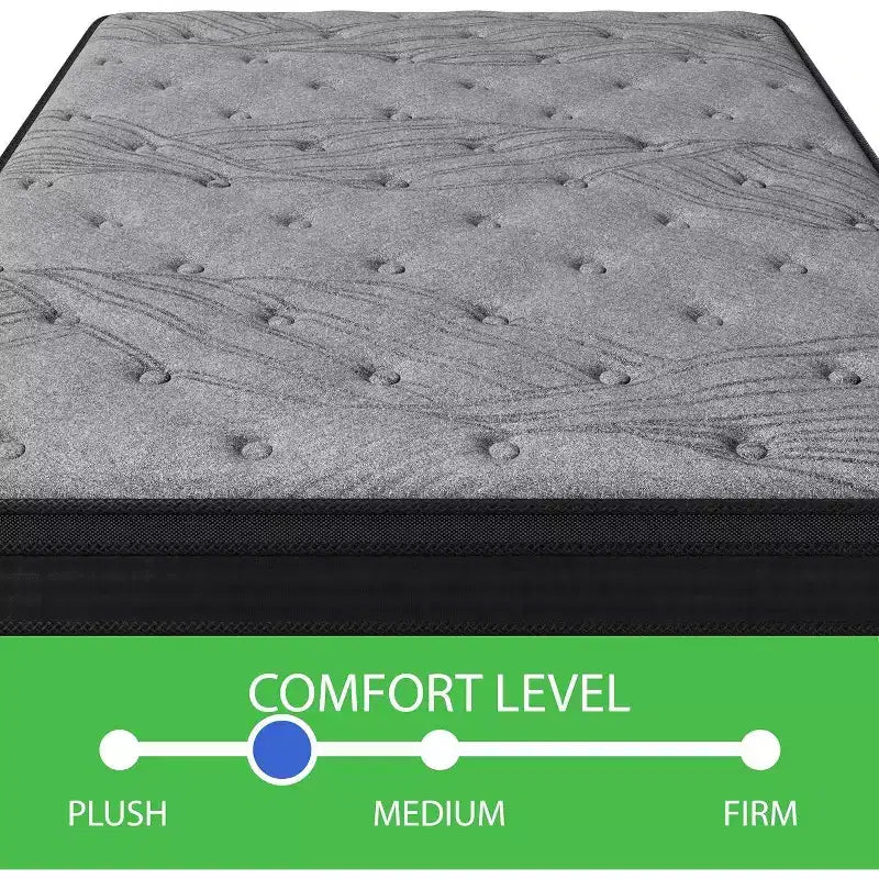 Matelas Okak souple-mi-ferme pleine grandeur/très grand/grand format avec ressorts ensachés, matelas anti-transfert de mouvement, matelas en boîte pour la maison, l'hôtel