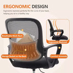 Chaise de bureau moderne Okak avec anneau de pied réglable, chaise d'ordinateur avec dossier en maille, chaise pivotante pour bureau, salle de lecture, bureau