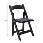 Okak Lot de 4 Chaises de Salle à Manger Rustiques Pliantes en Bois avec Assise Rembourrée, Chaises d'Appoint Pliantes pour Salle à Manger, Salon