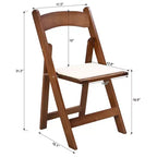 Okak Lot de 4 Chaises de Salle à Manger Rustiques Pliantes en Bois avec Assise Rembourrée, Chaises d'Appoint Pliantes pour Salle à Manger, Salon