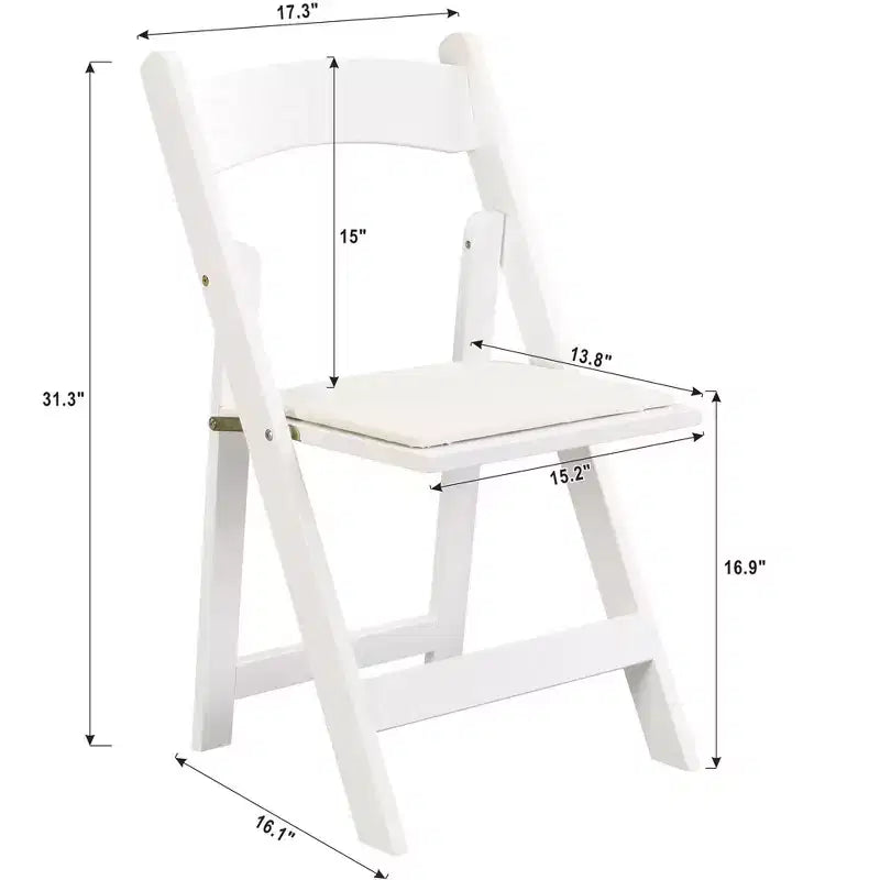 Okak Lot de 4 Chaises de Salle à Manger Rustiques Pliantes en Bois avec Assise Rembourrée, Chaises d'Appoint Pliantes pour Salle à Manger, Salon