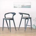 Outdoor Counter Height Bar Stool Chair Set of 2, Stylish Modern Bar Stool, Modern Patio Bar Stool with Back and Armrests, Comfortable Tall Bar Chair