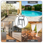 Lot de 2 tabourets de bar d'extérieur hauteur comptoir, tabourets de bar modernes et élégants, tabourets de bar de patio modernes avec dossier et accoudoirs, chaises de bar hautes confortables