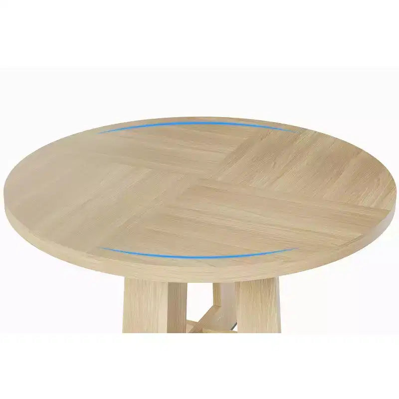 Table à manger ronde moderne à 7 pieds, table de cuisine robuste de 42 pouces pour coin petit-déjeuner, appartement ou bureau à domicile, 4 à 6 places
