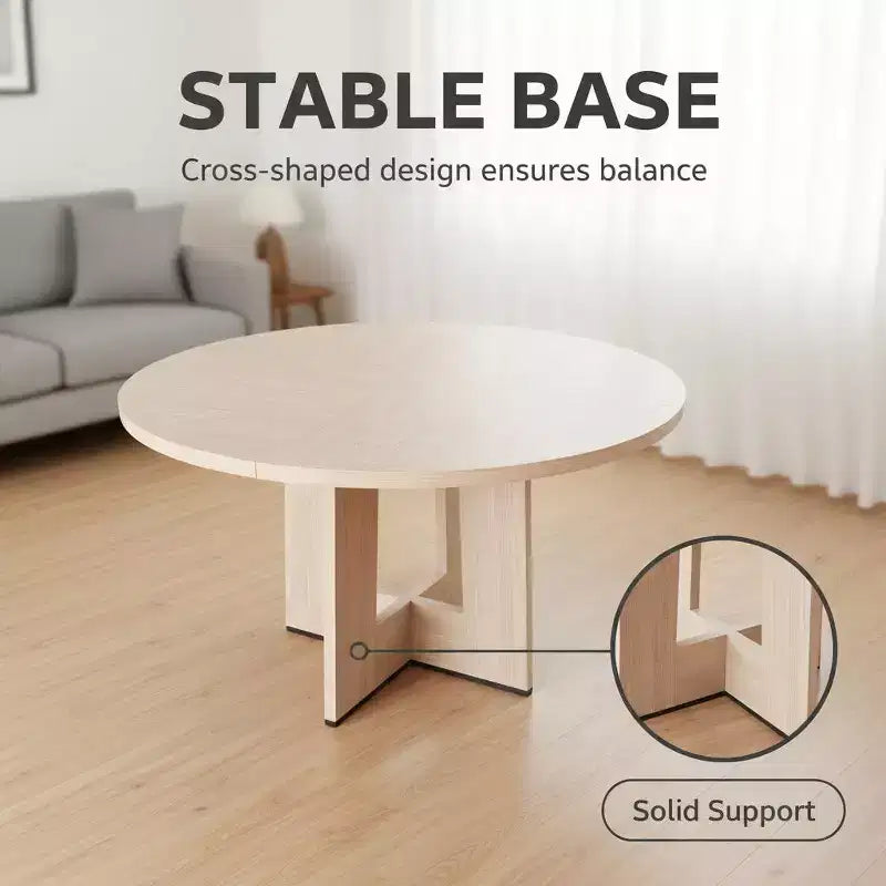 Table à manger ronde moderne à 7 pieds, table de cuisine robuste de 42 pouces pour coin petit-déjeuner, appartement ou bureau à domicile, 4 à 6 places