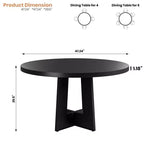 Table à manger ronde moderne à 7 pieds, table de cuisine robuste de 42 pouces pour coin petit-déjeuner, appartement ou bureau à domicile, 4 à 6 places