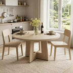 Table à manger ronde moderne à 7 pieds, table de cuisine robuste de 42 pouces pour coin petit-déjeuner, appartement ou bureau à domicile, 4 à 6 places