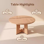 Table à manger ronde moderne à 7 pieds, table de cuisine robuste de 42 pouces pour coin petit-déjeuner, appartement ou bureau à domicile, 4 à 6 places