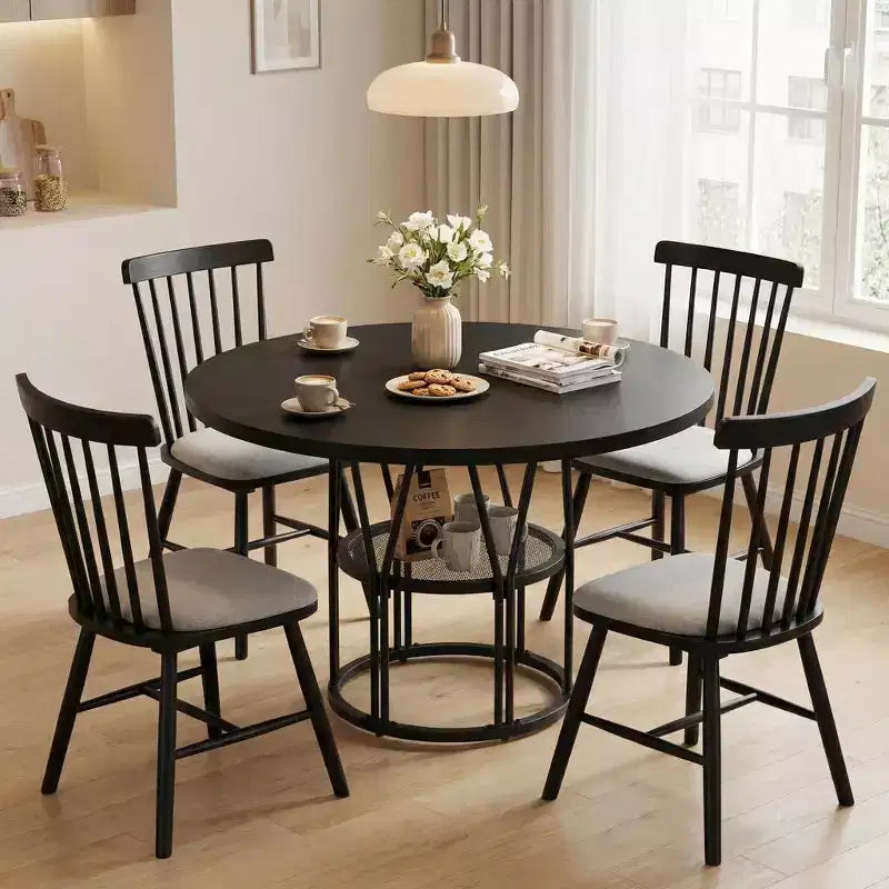 Table à manger ronde moderne à 7 pieds, table de cuisine robuste de 42 pouces pour coin petit-déjeuner, appartement ou bureau à domicile, 4 à 6 places