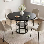 Table à manger ronde moderne à 7 pieds, table de cuisine robuste de 42 pouces pour coin petit-déjeuner, appartement ou bureau à domicile, 4 à 6 places