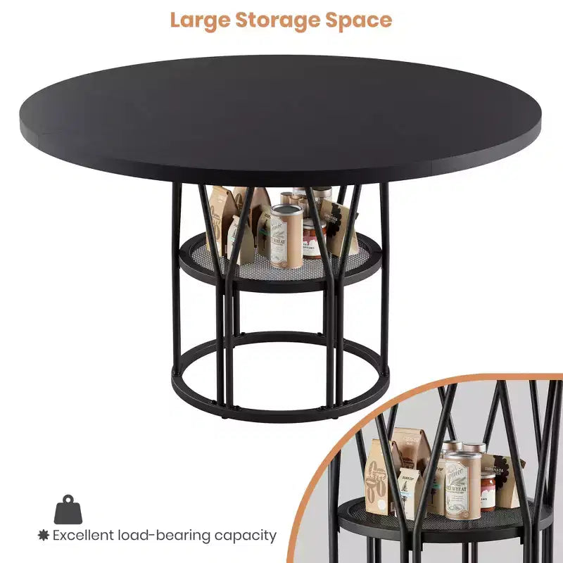 Table à manger ronde moderne à 7 pieds, table de cuisine robuste de 42 pouces pour coin petit-déjeuner, appartement ou bureau à domicile, 4 à 6 places