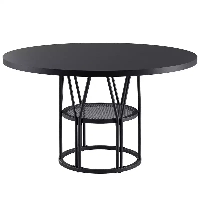 Table à manger ronde moderne à 7 pieds, table de cuisine robuste de 42 pouces pour coin petit-déjeuner, appartement ou bureau à domicile, 4 à 6 places