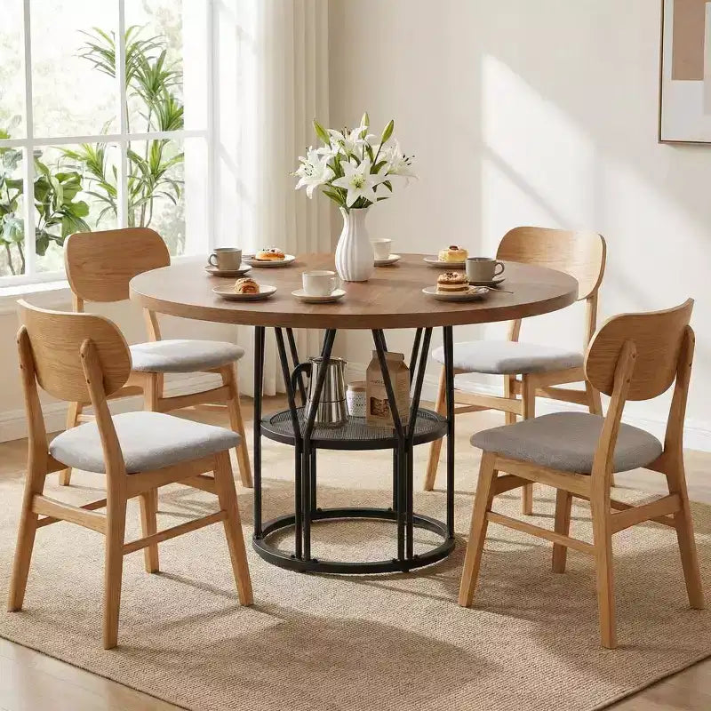 Table à manger ronde moderne à 7 pieds, table de cuisine robuste de 42 pouces pour coin petit-déjeuner, appartement ou bureau à domicile, 4 à 6 places