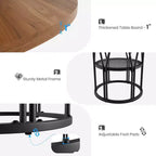 Table à manger ronde moderne à 7 pieds, table de cuisine robuste de 42 pouces pour coin petit-déjeuner, appartement ou bureau à domicile, 4 à 6 places