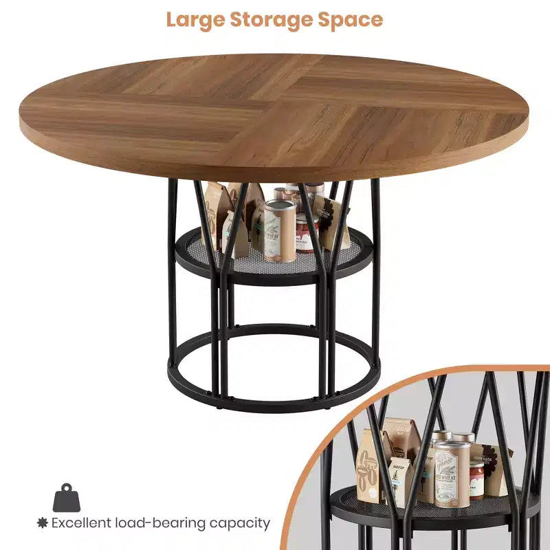 Table à manger ronde moderne à 7 pieds, table de cuisine robuste de 42 pouces pour coin petit-déjeuner, appartement ou bureau à domicile, 4 à 6 places