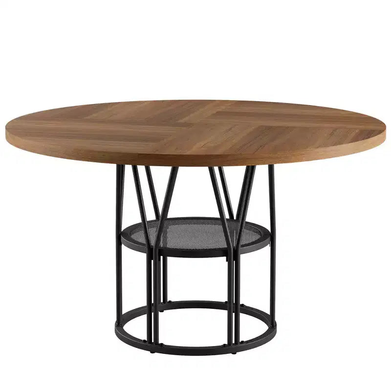 Table à manger ronde moderne à 7 pieds, table de cuisine robuste de 42 pouces pour coin petit-déjeuner, appartement ou bureau à domicile, 4 à 6 places
