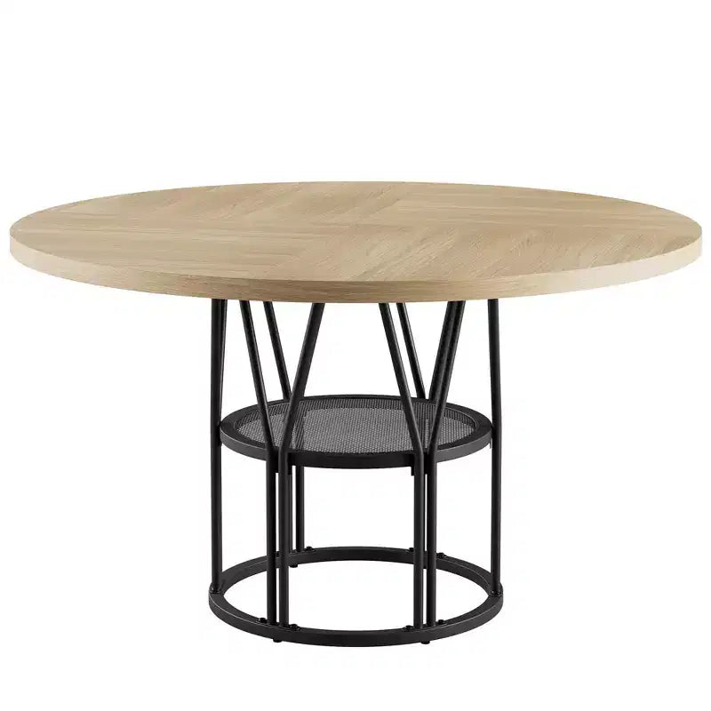 Table à manger ronde moderne à 7 pieds, table de cuisine robuste de 42 pouces pour coin petit-déjeuner, appartement ou bureau à domicile, 4 à 6 places