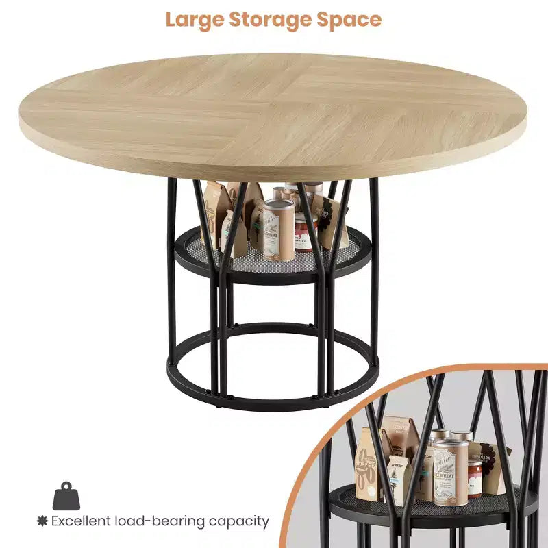 Table à manger ronde moderne à 7 pieds, table de cuisine robuste de 42 pouces pour coin petit-déjeuner, appartement ou bureau à domicile, 4 à 6 places