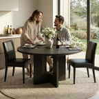 Table à manger ronde moderne à 7 pieds, table de cuisine robuste de 42 pouces pour coin petit-déjeuner, appartement ou bureau à domicile, 4 à 6 places
