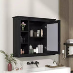FAMYYT Armoire à pharmacie rectangulaire à montage en surface de 35 po L x 28 po H avec miroir, miroir haute définition, rangement spacieux