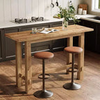 Table de bar Lantine en bois massif, table de pub haute de 160 cm, meuble de bar en bois pour cuisine, café ou restaurant