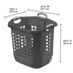 Panier à Linge à Roulettes Sterilite Ultra, 60 Litres avec Poignées, Gris, Lot de 4