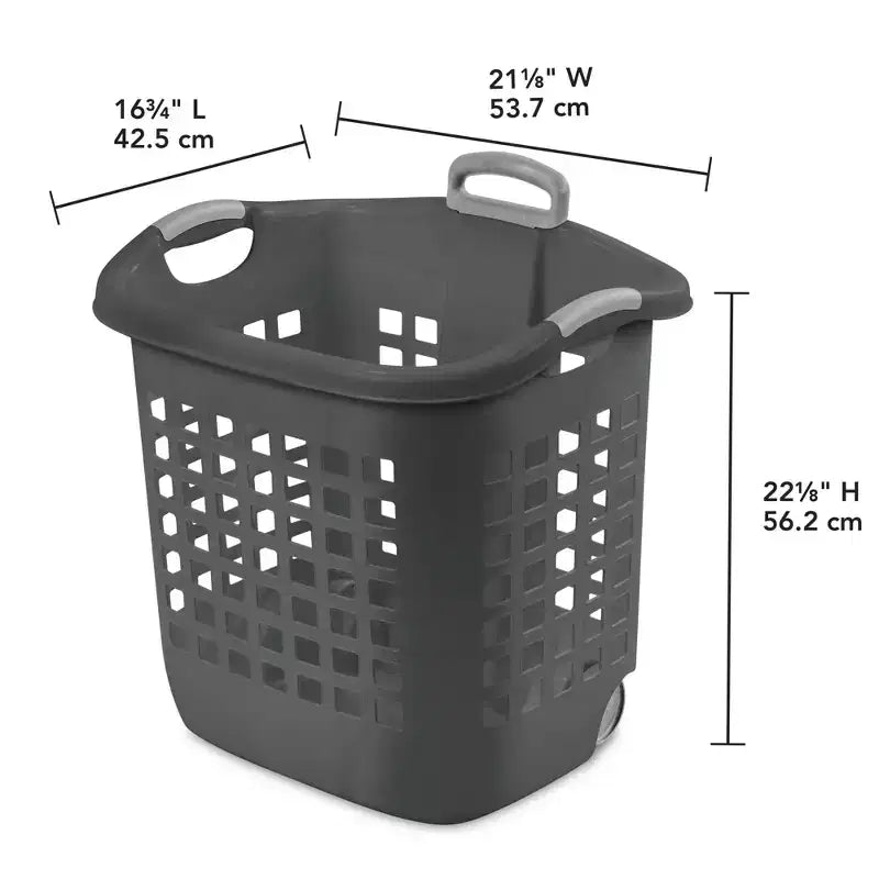 Panier à Linge à Roulettes Sterilite Ultra, 60 Litres avec Poignées, Gris, Lot de 4