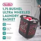 Panier à Linge à Roulettes Sterilite Ultra, 60 Litres avec Poignées, Gris, Lot de 4