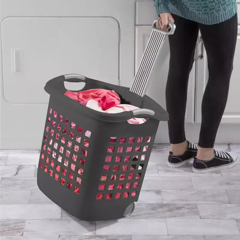 Panier à Linge à Roulettes Sterilite Ultra, 60 Litres avec Poignées, Gris, Lot de 4