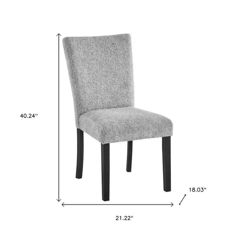 HomeRoots Lot de deux chaises de salle à manger en bois et tissu d'ameublement gris clair et noir