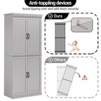 Meuble de rangement de cuisine autoportant GustoWave, armoire de rangement de 178 cm avec portes et étagères réglables