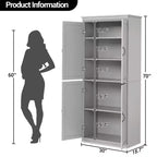 Meuble de rangement de cuisine autoportant GustoWave, armoire de rangement de 178 cm avec portes et étagères réglables