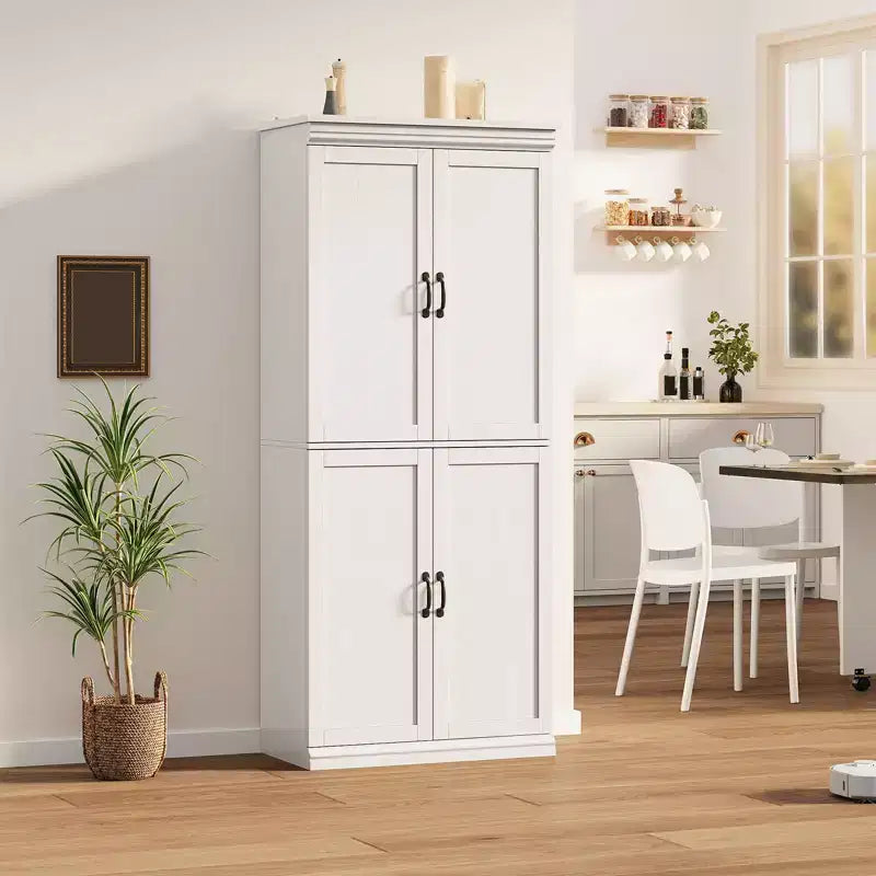 Meuble de rangement de cuisine autoportant GustoWave, armoire de rangement de 178 cm avec portes et étagères réglables