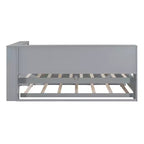 Lit de repos avec lit gigogne, lit plateforme en bois avec étagère de rangement et ports de chargement USB, lit bas pour enfants, adolescents et adultes