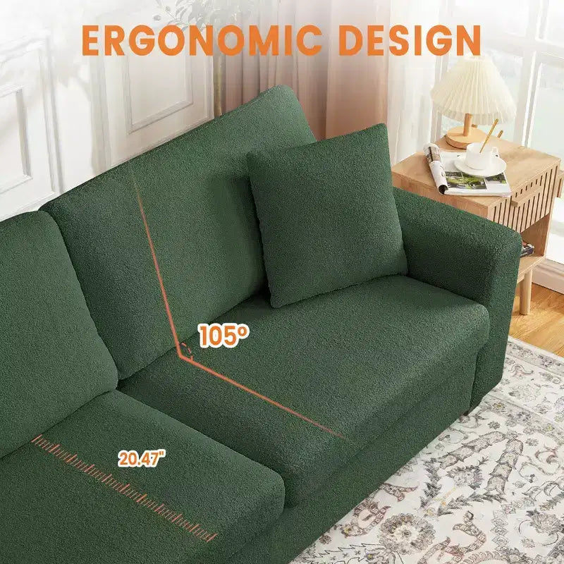 Canapé moderne 84 po pour salon, 2 coussins moelleux et cadre en bois robuste, housse amovible lavable, canapé nuage en peluche, pour salon