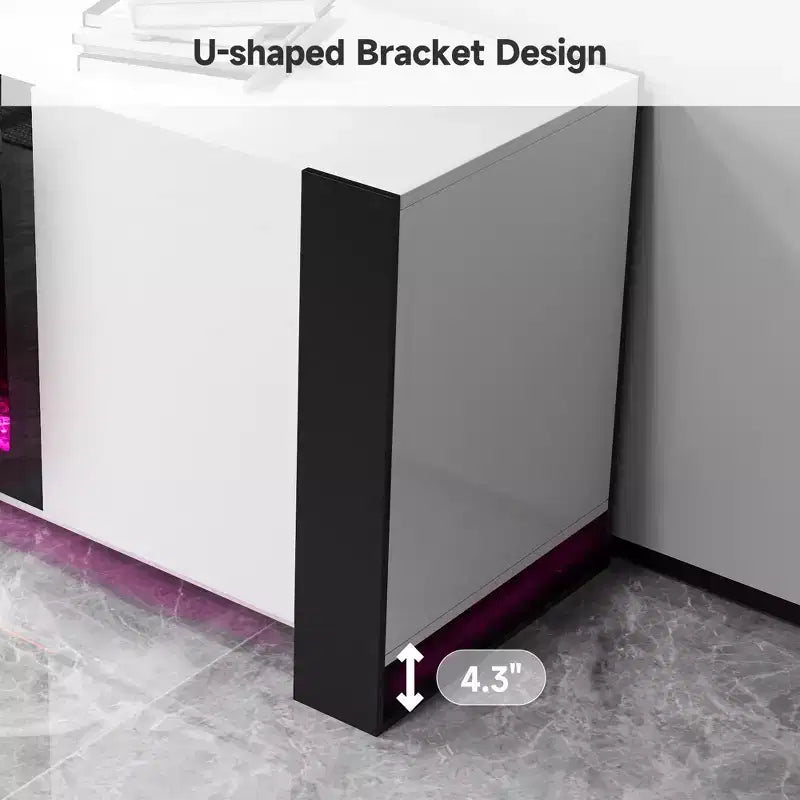 Meuble TV Real Relax de 70 po pour téléviseurs jusqu'à 80 po avec foyer électrique et lumières DEL Centre de divertissement