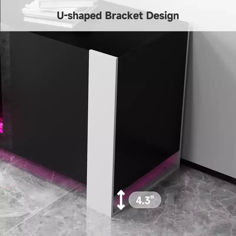 Meuble TV Real Relax de 70 po pour téléviseurs jusqu'à 80 po avec foyer électrique et lumières DEL Centre de divertissement