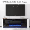 Real Relax 70 in. TV stand for TVs up to 80 in. with electric fireplace and LED lights Entertainment Center