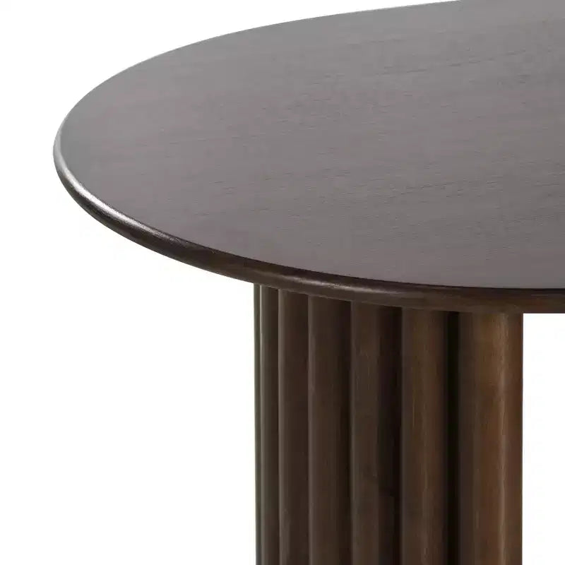 PexFix 79 Table de salle à manger ovale pour 6-8 personnes avec plateau à bords arqués et base à rayures Table de cuisine moderne de style ferme pour salon et salle à manger Noyer